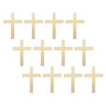 STOBOK 12 Pcs Cross Cakes Toppers Baptism Cupcake Topper Acrylic Mirror Cross Cake Decoration for Wedding Baby Shower First Communion Religious Baptism Christening Decors Golden