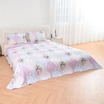 Quality Beddings 3 Piece Quilted Patchwork Bedspread Reversible Double Bed Spread 220 x 240 cm (Design 4, Double)