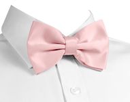 trilece Bow Ties for Men - Men's Solid Pretied Bowties for Formal Wear - Adjustable Bow Tie - Bow ties for Woman, Pastel Pink, Standard