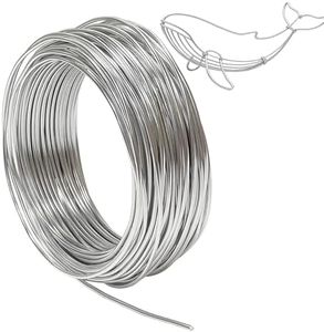 12 Gauge Aluminum Craft Wire - 100 Feet Flexible Metal Wire for Jewelry Making,Bonsai Training,Floral Arrangements,DIY Crafts (2mm，Silver) (12 Gauge)