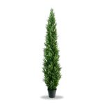 6 Foot Outdoor Artificial Cedar Tree for Front Porch Decor, Outdoor Decor, Christmas Decor Fake Tree Artificial Tree with UV Resistant Coating (1 Pack)