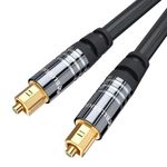 BlueRigger Digital Optical Audio Toslink Cable (1M, Fiber Optic, Aluminum Shell, 24K Gold-Plated) - Compatible with Home Theatre, Sound Bar, TV, Xbox, Playstation PS5, PS4 – Premium Series