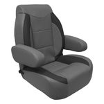 Wise 3126-1890 High Back Premier Pontoon/Boat Reclining Helm with Flip Up Arm Rests - Slate/Dark Neutral