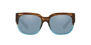 Costa Del Mar Women's Waterwoman Rectangular Sunglasses, Shiny Wahoo/Grey Silver Mirrored Polarized, 55 mm