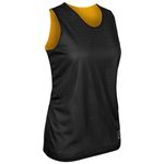 CHAMPRO Women's Standard Zone Reversible Basketball Jersey, Black, Gold, 2X-Large