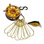 Joyeee Fish Stringer for Kayak, with 9-Snap Large Fish Hooks Lock and Fish Float, Silent Fishing Stringer Holder for Catfish Live Fish, Trout Fishing Gear and Equipment, Long 6 m/19.7 Foot, Gold