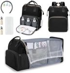 CtopxCone Diaper Bag Backpack with changing station, Black Baby Diaper Bag, Multifunction Travel Bag Backpack for Baby