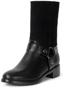 Alpine Swiss Daria Womens Moto Biker Boots Vegan Leather Motorcycle Mid Calf Booties Black 9 M US