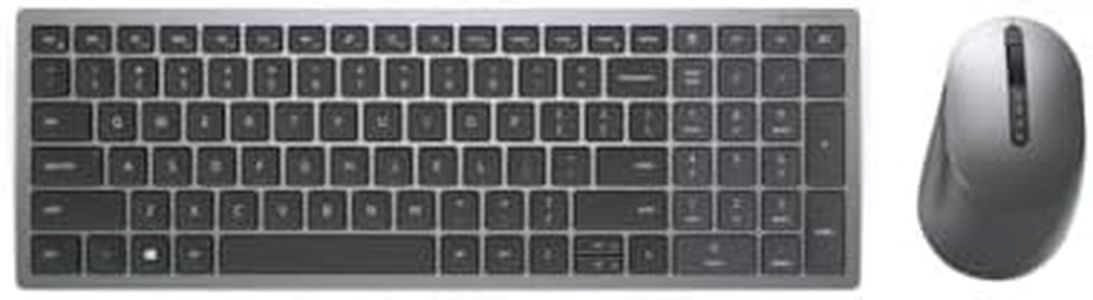 DELL Km7120 W, Teclado RF Wireless + Bluetooth Qzerty Español Gris, Titanio