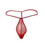 NIMRA FASHION Men's Power Net Pouch Thong Innerwear Underwear (Red)