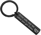 ENSIANTH Driver Keychain Drive Safe Keychain Drive Safe Text Me When You Get Home Sweet 16 Gift Trucker Husband New Driver Gift (Drive Safe Text Black-K)