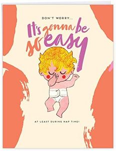 Nap Time - Funny Newborn Baby Greeting Card with Envelope (Big 8.5 x 11 inch) - Infant Cartoon Notecard from All of Us - Inspiration for New Parents, Stationery Notecard for Moms and Dads J6939BBG-US