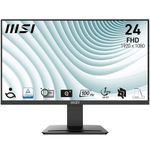 MSI PRO MP2412 23.8 Inch Monitor, Full HD (1920 x 1080), 100Hz, VA, 4ms, FreeSync, HDMI, VGA, Anti-Glare, Anti-Flicker, Less Blue light, TÜV Certified, VESA, Kensington, Black