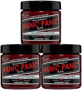 MANIC PANIC Vampire Red Hair Dye - Classic High Voltage - (3PK) Semi Permanent Hair Color - Deep Blood Red Shade With Burgundy Tones - Dark & Light Hair, Vegan, PPD & Ammonia-Free, For Coloring Hair