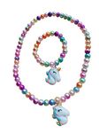 Lovely H Stone Kids Unicorn Jewelry Set,Unicorn Necklace,Bracelet Set-Candy Colors Necklaces For Little Girls Toddlers Children Play Pretend Dress Up (Colour2)