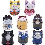 Naruto Mini Figures Miotlsy 8 PCS Cute Cat Statue Naruto Action Figures Set Creative Animal Shape Birthday, Party Cake Set, Party Supplies Cupcake Figurines