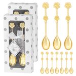 Qonmpcvu 100 Pieces (50 Boxes) Rose Flower Spoon Tea Spoons Rose Flower Bridal Shower Baby Shower Souvenirs For Guest Bridal Shower Tea Party Favors Wedding Gift For Guests Wedding Favor Spoon