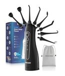 ORACURA OC150 Dental Pro Smart Water Flosser for Teeth (Black, 8 Tips) | Portable & Rechargeable Oral Irrigator | 3 Modes, 8 Pressure Levels, 150ml Tank, IPX7 Waterproof, 365 Days Warranty