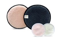 SOFTSPUN Microfiber Reusable Makeup Remover Cleansing Pads for Face, Eyes, Lipstick, Pack of 4, 280 GSM, 12x12cms, Grey+Light Pink, Safe for all Skin Types.