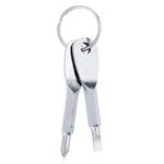 Amaxiu Mini Screwdriver Keychain, 2 Pieces Portable Phillips Flathead Screwdriver Tool Multifunctional Repair Screwdriver Key Chain for Men Outdoor Driver (Silver)