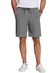 COOFANDY Men’s Casual Shorts Classic Fit 7" Elastic Waist Drawstring Summer Walking Shorts,Dark Grey, X-Large