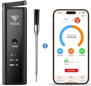 DOQAUS Bluetooth Wireless Meat Thermometer – Digital Cooking Thermometer with Probe – 520FT Remote Range Food Thermometer – with iOS & Android App -Preprogrammed Temperatures for BBQ, Oven, Grill