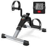 MOMODA Foldable Stationary Cycle Pedal Desk Exercise Bike with LCD Monitor (Black/Grey)