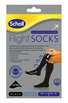 Scholl Comfortable Flight Socks - Compression Stocking for Travel - Enhances Blood Circulation - Reduces Swelling on Long Flights - Cotton Feel - Black - Size 3-6, 1 Pair