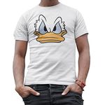 Disney Mad Donald Duck Face World Disneyland Funny Costume Adult Tee Graphic T-Shirt for Men Tshirt… (Premium White, 3XL)