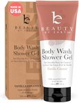 Vanilla Coconut Natural Shower Gel Body Wash - USA Made with Organic Ingredients, Moisturizing Natural Body Wash for Women, Gentle & Non Toxic Daily Wash for Sensitive Skin, Clean Body Soap Liquid