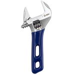 Wide Opening Stubby Adjustable Wrench Spanner with Short Handle Chrome Vanadium Steel Forged (4")