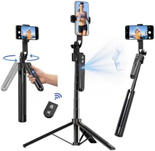 yAyusi Auto Face Tracking Tripod 360° Rotation with Stand, 70.9" Motion Sensor Phone Tripod Stand, No App, Gesture Control, Smart Face Body Auto Tracking Selfie Stick Tripod for Video/Live Streaming