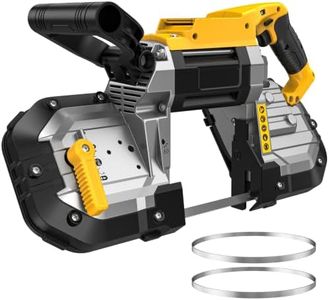 20V Cordless Portable Band Saw, 5'' Cutting Capacity, Brushless(No Battery) | Compatible with Dewalt 20V Battery, 6-Speed, Handled Bandsaw for Cutting Metal, Wood & PVC, 2 Blades Included