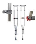 Dr.Safe Aluminum Crutches Pair with Soft Underarm Cushion and Grip, Easy Adjustable Height 96cm to 152 cm / 38” to 60”, Lightweight and Strong