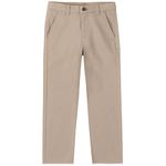 IZOD Boys' School Uniform Flat Front Twill Pants, Khaki, 16