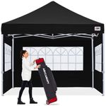 ABCCANOPY 3 x 3M Gazebo Ez Pop Up Outdoor Canopy Tent, Gazebo Pop Up Party Tent Wedding Instant Shelter with Elegant Church, Bonus Carrying Case/Bag (Black)