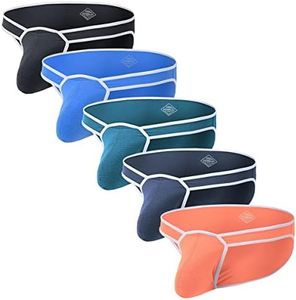 ZONBAILON Men's Underwear Sexy Briefs Breathable Soft Briefs with Ball Pouch, 5-Pack L