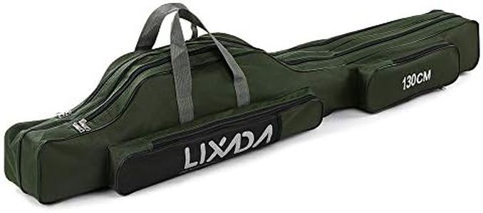 (1.3M/4.27FT) - Lixada Portable Canvas Fishing Rod Carrier Fishing Pole and Reel Organiser Bag Fishing Gear Carry Case Rod & Reel Storage Bag 100cm/130cm/150cm