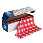 Amatra Disposable Red Checkered Plastic Tablecloth Roll | 54 in X 120 ft (40 yd) | Table Cover for Party, Picnic, Banquet & Kid’s Activities I for Any Shape & Size Tables