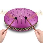 SenDeluz Steel Tongue Drum 6 Inch11 Notes, Handpan Drum D-Key Percussion Instrument for Meditation Entertainment Musical Education Kids Gift
