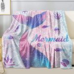 GRESATEK Mermaid Blanket Mermaid Gifts for Girls?Mermaid Throw Blankets Flannel Soft Warm Plush Sea Blanket for Girls Kids Women Adult for All Season Bed Couch Living Room Decor 50"x60"