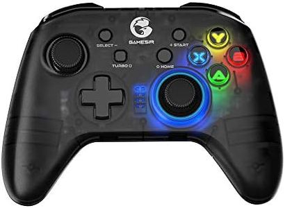 GameSir T4 Pro Wireless Game Controller for Windows 7 8 10 PC/iPhone/Android/Switch, Dual Shock USB Bluetooth Mobile Phone Gamepad Joystick for Apple Arcade MFi Games, Semi-Transparent LED Backlight