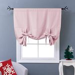NICETOWN Thermal Insulated Blackout Curtain - Tie Up Shade for Baby's Window for Bedroom/Thanksgiving (Lavender/Baby Pink, Rod Pocket Panel, 46 inches W x 63 inches L)