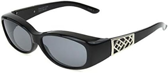 Solar Shield Fits Over Sunglasses Unisex's Fashion Fits Over Adele, Black, 57 mm