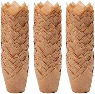 Ruisita 150 Pieces Mini Baking Cups Tulip Baking Cups Cupcake Liners Muffin Liners for Wedding, Birthday, Christmas, Baby Shower Parties (Natural)