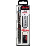 rOtring Tikky Mechanical Pencil Set, 2B 0.7 mm, Burgundy, Includes 12 Leads and Eraser