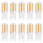 DiCUNO G9 LED Bulbs, 4W (40W Halogen Equivalent), 400LM, 3000K Warm White, 120V AC, Bi-pin G9 Ceramic Base LED Light Bulbs Non-Dimmable for Home Lighting, Pack of 10