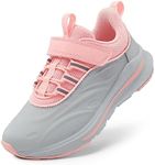 DREAM PAIRS Boys Girls Shoes Kids DuraPlay Tennis Running Athletic Protective Walking Sneakers for Little/Big Kid,Size 5 Big Kid,Light Grey/Pink,SDRS2335K