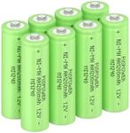 Fuspower Ni-MH AA Rechargeable Batteries AA 1.2V 1200mAh Nimh Rechargeable Batteries for Solar Lights, Recharge up to 1000 Times (8 Count (Pack of 1))