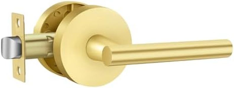 Haidms Passage Door Handle Gold Door Levers, Heavy Duty Closet Door Handles for Passage Hall and Closet Door Handle Lock, Left/Right Handing (1 Pack)